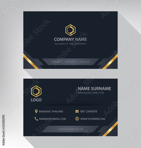 Luxury and modern. vector business card template. design black and gold color