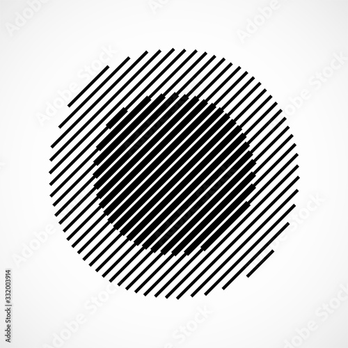 Abstract geometric logo of lines. Halftone circle for your design