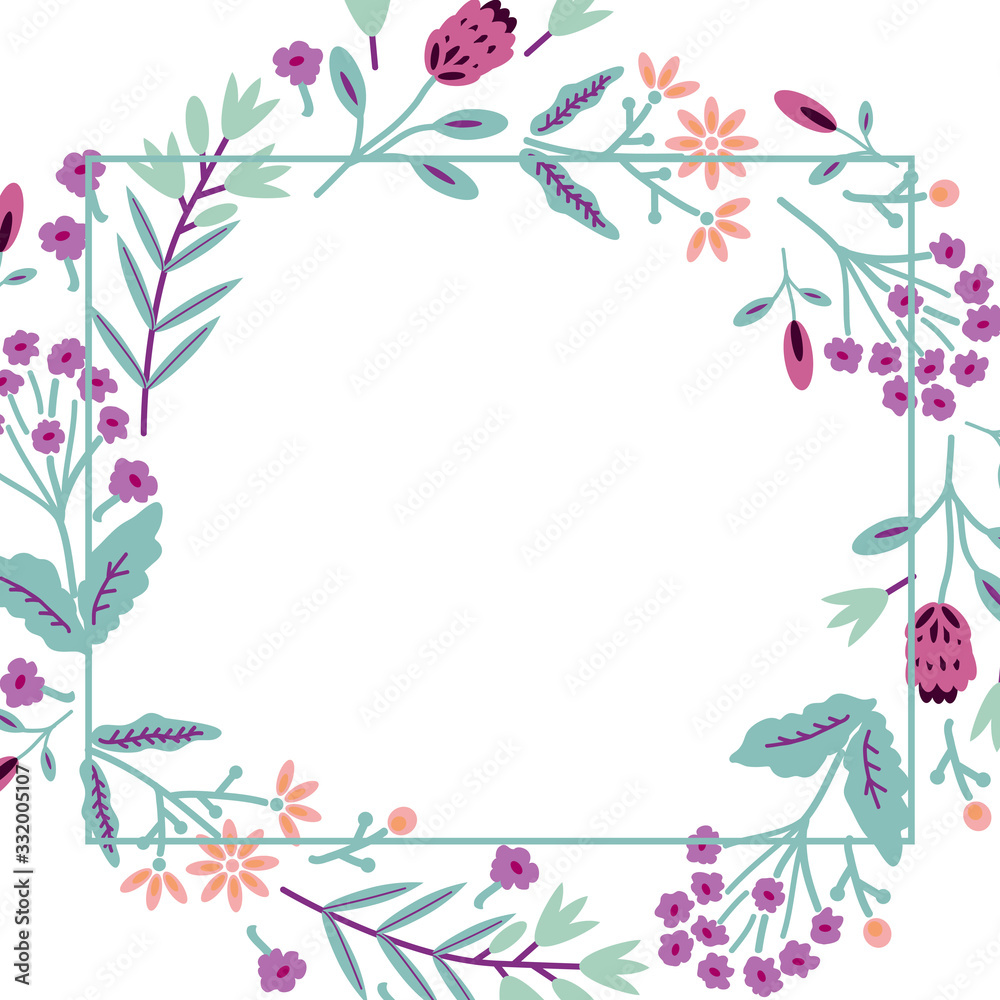 Square floral background