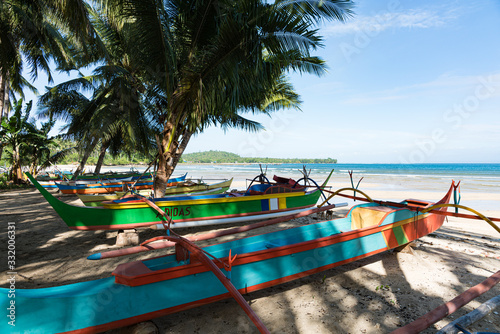 Strand, Boote, Katamaran, Südsee,
