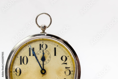 Vintage Alarm Clock Close-Up Close to Midnight