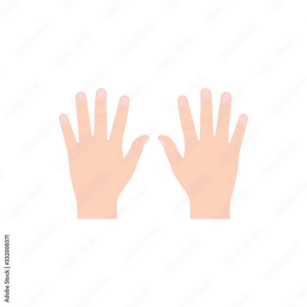 Two hands icon. Vector illustration. Two hands icon. Vector illustration.