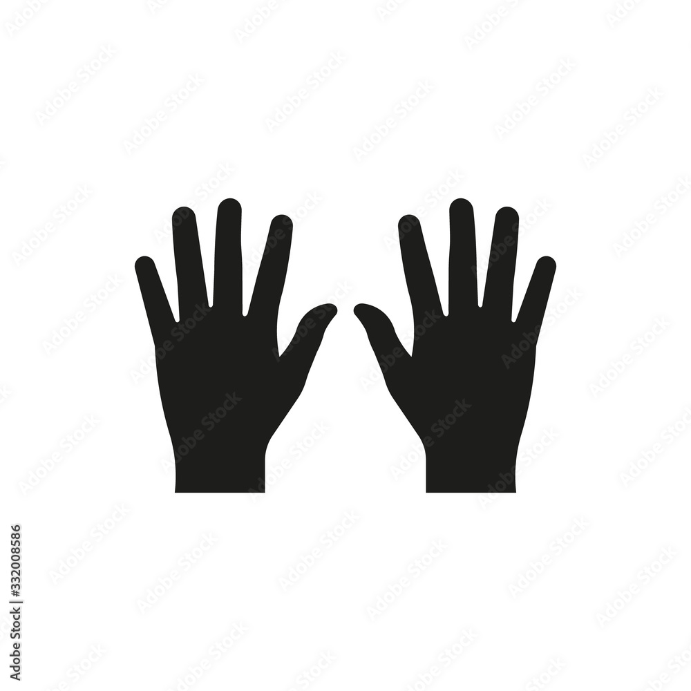 Two hands icon isolated on white background. Vector. Two hands icon isolated on white background. Vector.