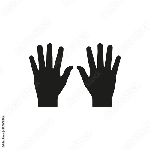 Two hands icon isolated on white background. Vector.