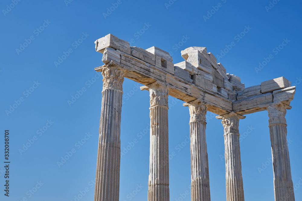 Temple of Apollo in Side, Antalya, Turkey. Peripter.