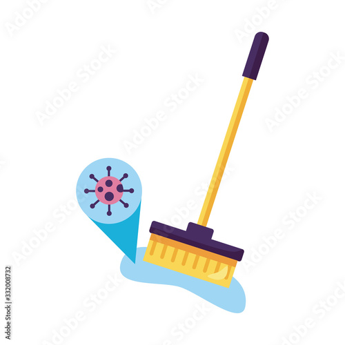 brush tool clean with covid particle detaild style