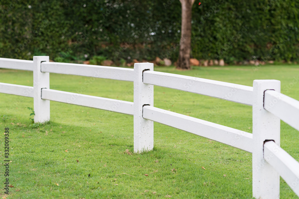 White farm fence for horses