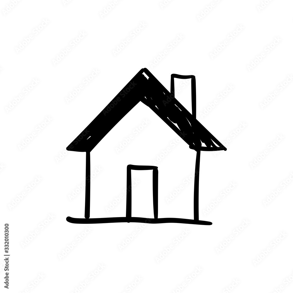 Stay home doodle illustration. House sketch. #Stayhome campaign Stay home doodle illustration. House sketch. #Stayhome campaign
