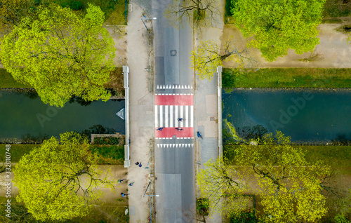 aerial view from spring time in Cologne city