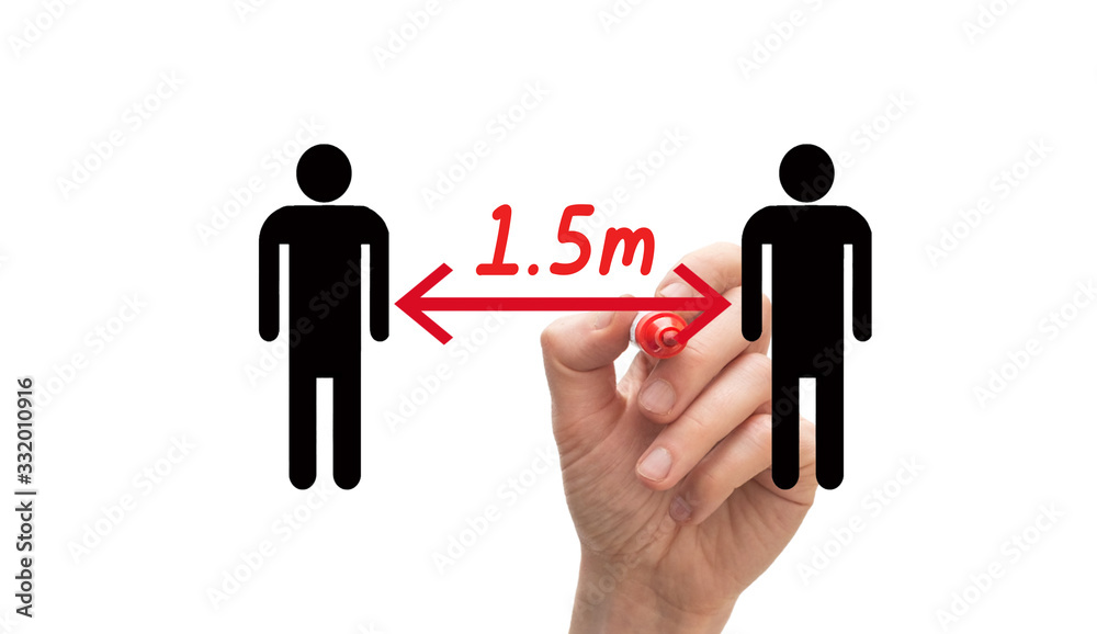 Concept for keeping social distance due to virus alert Concept for keeping social distance due to virus alert