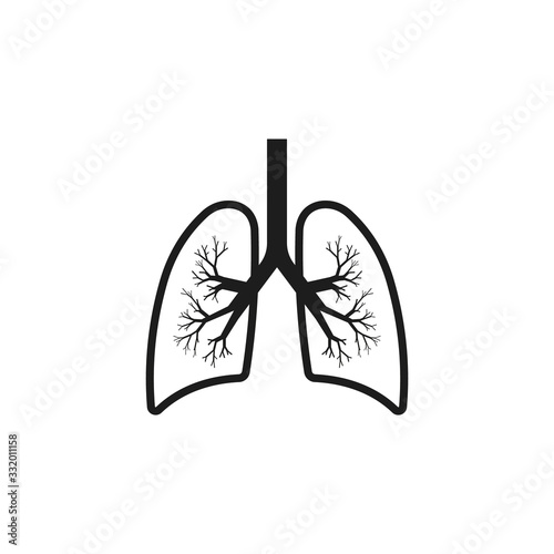 Lungs icon. Line style. Vector illustration. 