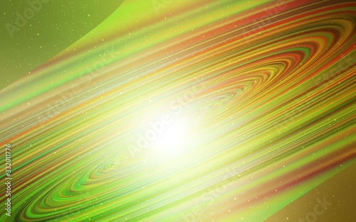 Light Green, Red vector background with astronomical stars. Shining illustration with sky stars on abstract template. Pattern for astronomy websites.