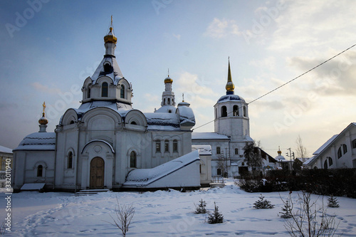 Cathedral of Our Lady of Smolensk (Odigitrievsky) view in Ulan-Ude by winter, Russia photo