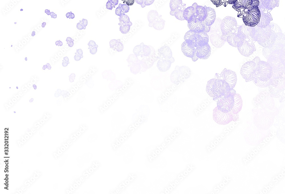 Light Purple vector elegant pattern with flowers.