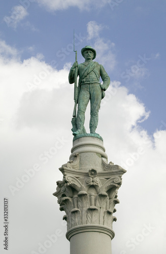 Confederate Solider statue at park that overlooks James River in Richmond Virginia