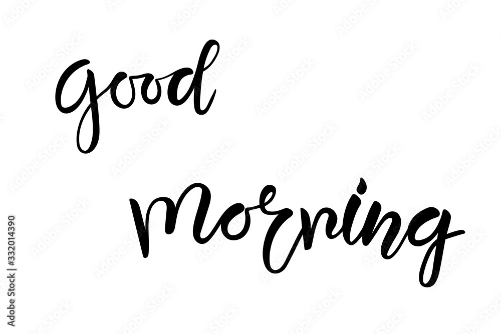 Good morning lettering hand text isolated