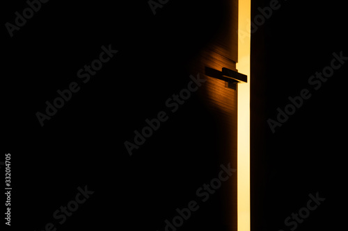 a golden door, an exit into the light, into another world, into a parallel world, into the kingdom of saints, open door light yellow, warm, imagination, enter, gap, sunbeam, wooden, hope, exit, indoor