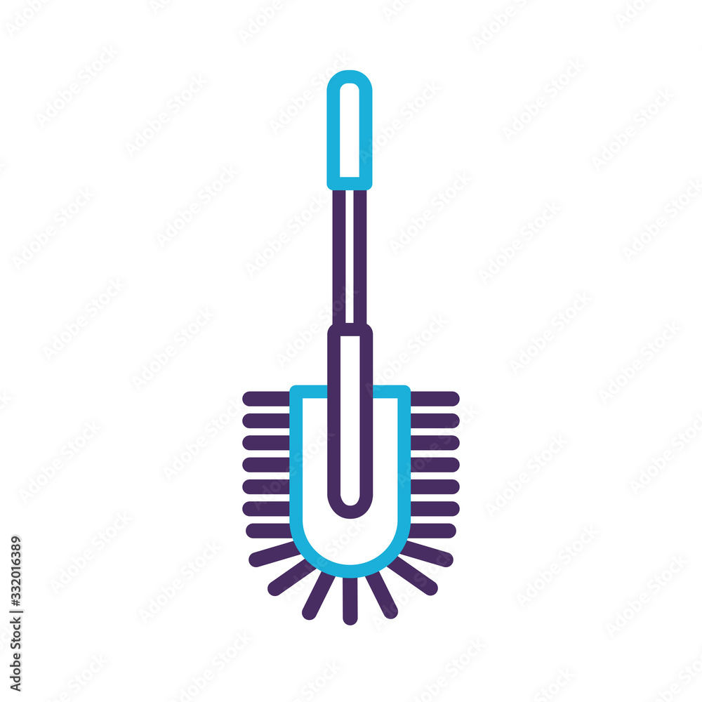 brush toilet line style icon