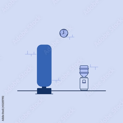 Boxing Pillow with automatic drinking water machine - vector illustrator