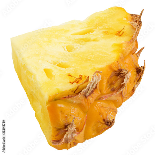 pineapple slice isolated on white background, clipping path, full depth of field