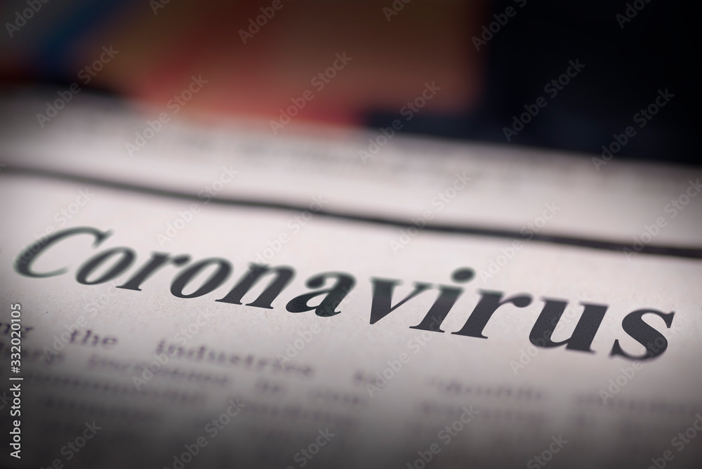 Coronavirus written newspaper Coronavirus written newspaper