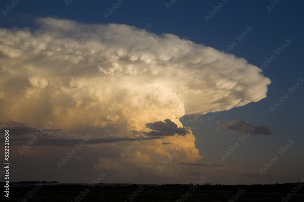 Western sunset and spectacular clouds, Hot Springs, South Dakota