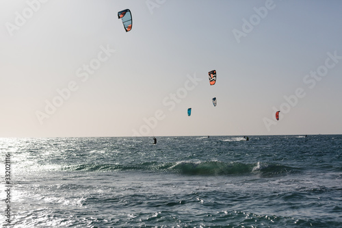 Wakeboarding sea parachuts s splash water variety extreme
