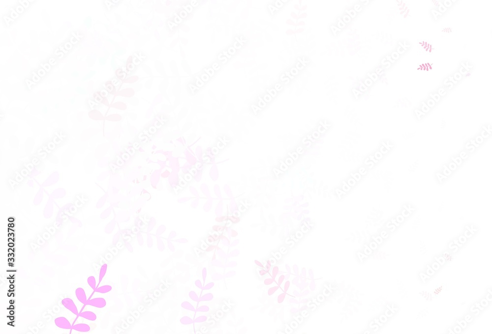 Light Purple vector abstract pattern with leaves.