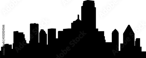 Vector drawing of the contour of buildings of a modern metropolis on a white background