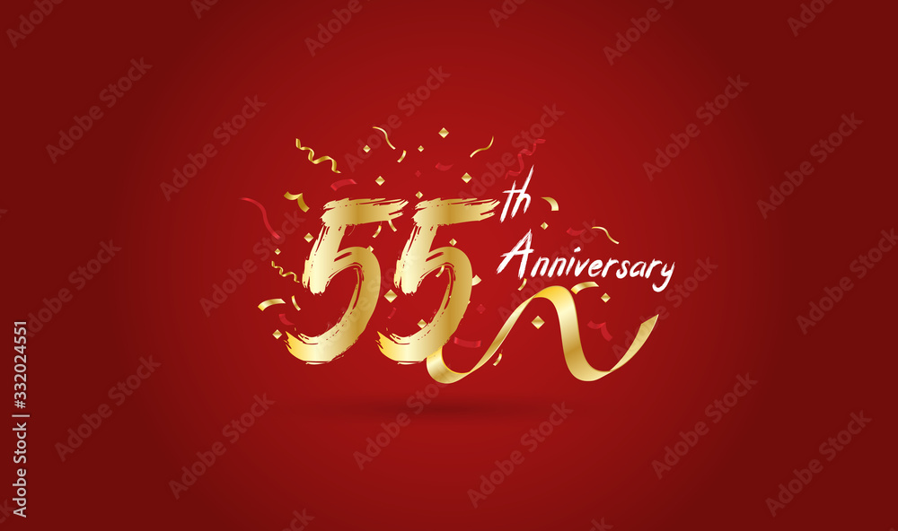 Anniversary celebration background. with the 55th number in gold and with the words golden anniversary celebration. Anniversary celebration background. with the 55th number in gold and with the words golden anniversary celebration.