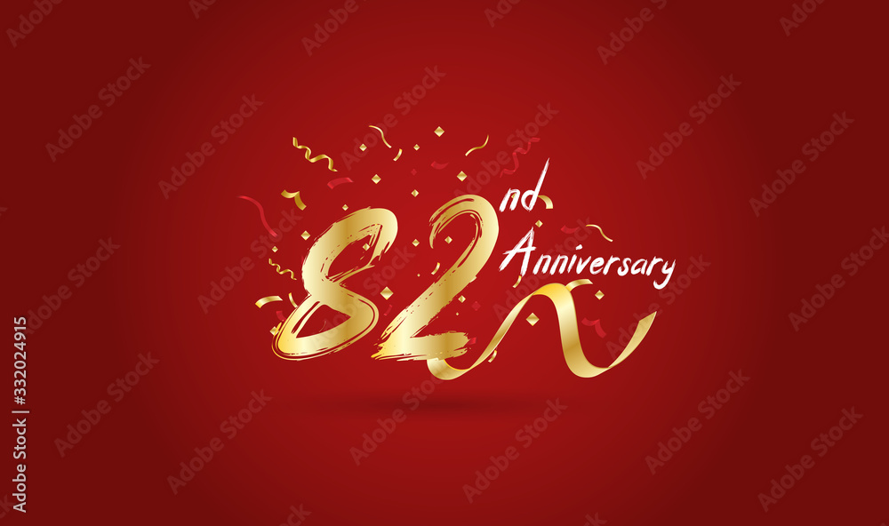 Anniversary celebration background. with the 82nd number in gold and with the words golden anniversary celebration. Anniversary celebration background. with the 82nd number in gold and with the words golden anniversary celebration.