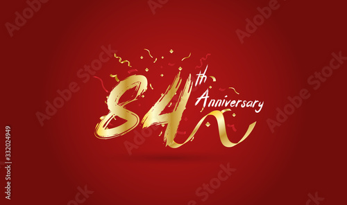 Anniversary celebration background. with the 84th number in gold and with the words golden anniversary celebration.