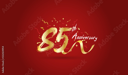 Anniversary celebration background. with the 85th number in gold and with the words golden anniversary celebration.