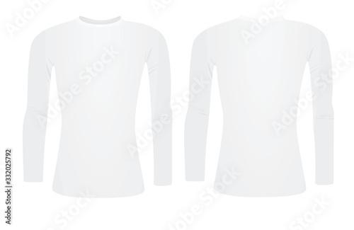 White base layer long sleeve t shirt. vector