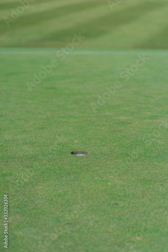 Golf hole with green grass