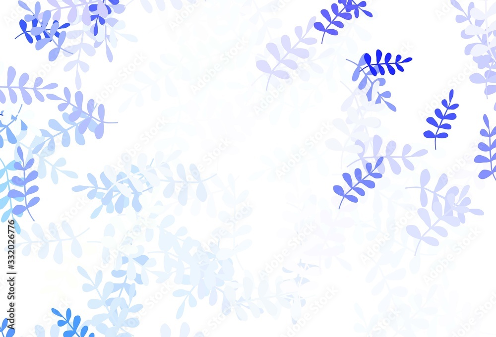 Light Purple vector doodle pattern with leaves. Light Purple vector doodle pattern with leaves.