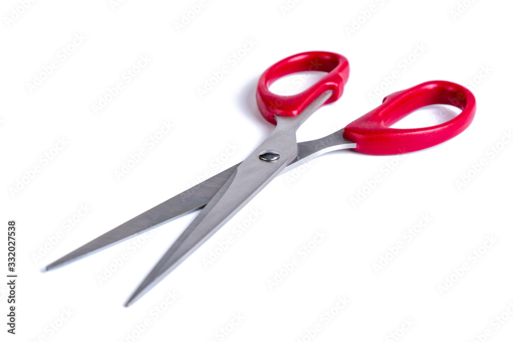 Red scissor sharp isolated on white background Red scissor sharp isolated on white background