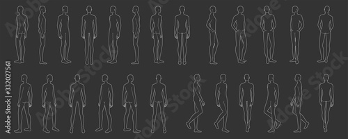 Fashion template of 25 men. 