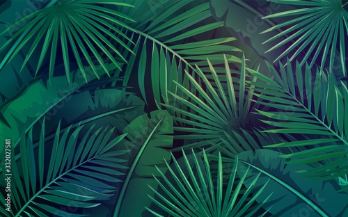 Tropical leaves layout