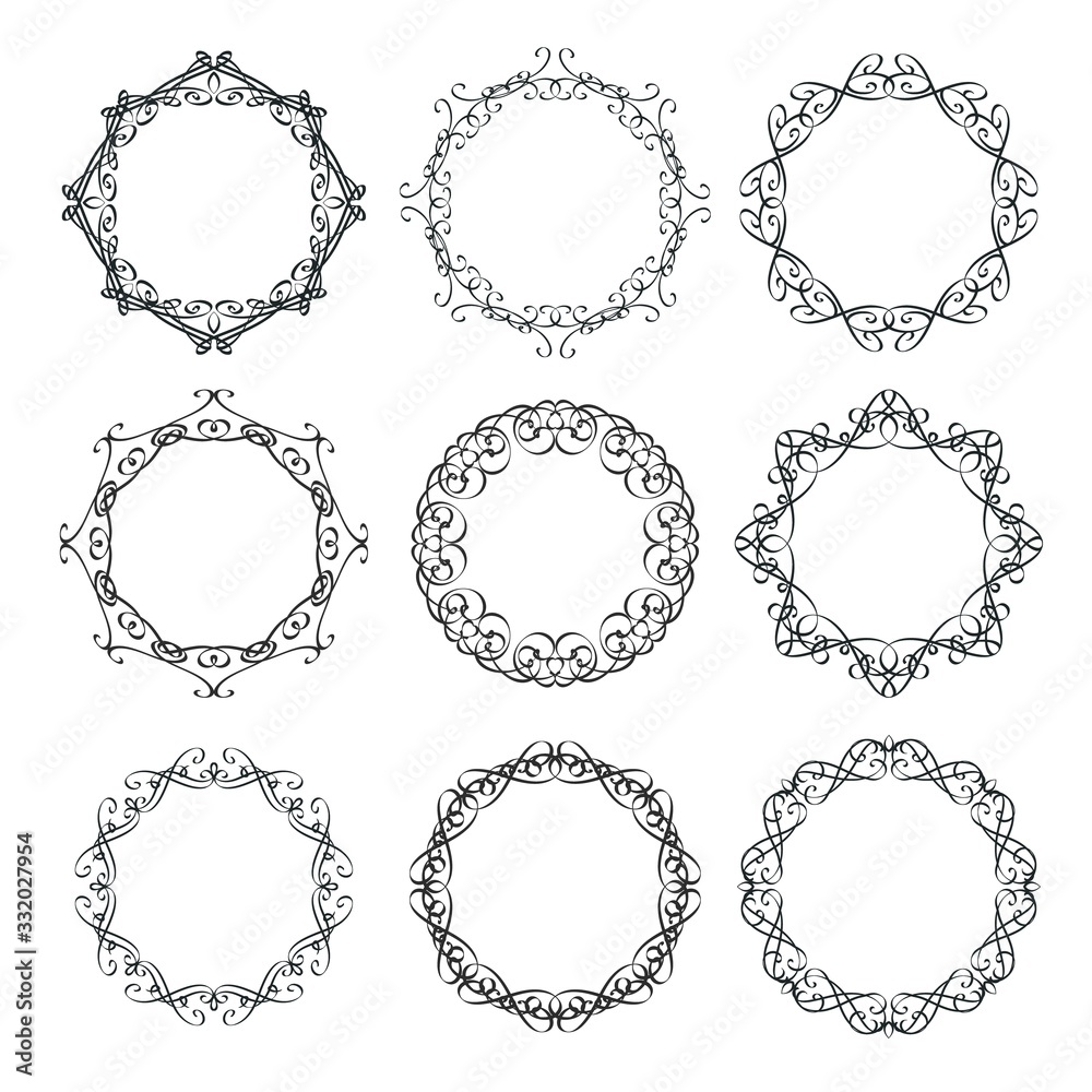 Round calligraphy frames Round calligraphy frames