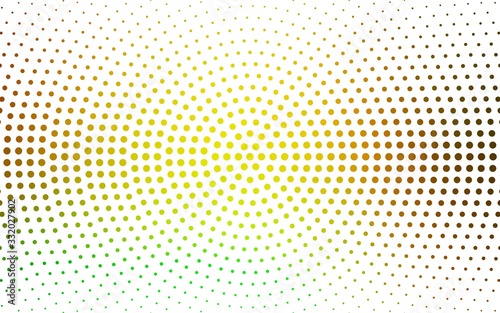 Light Green, Yellow vector  backdrop with dots. Beautiful colored illustration with blurred circles in nature style. Design for poster, banner of websites.