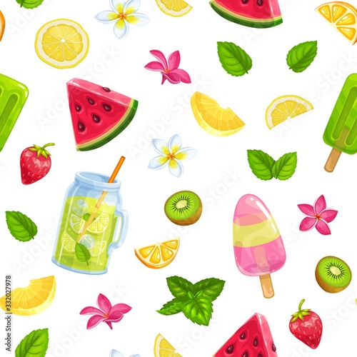 refreshing food seamless pattern