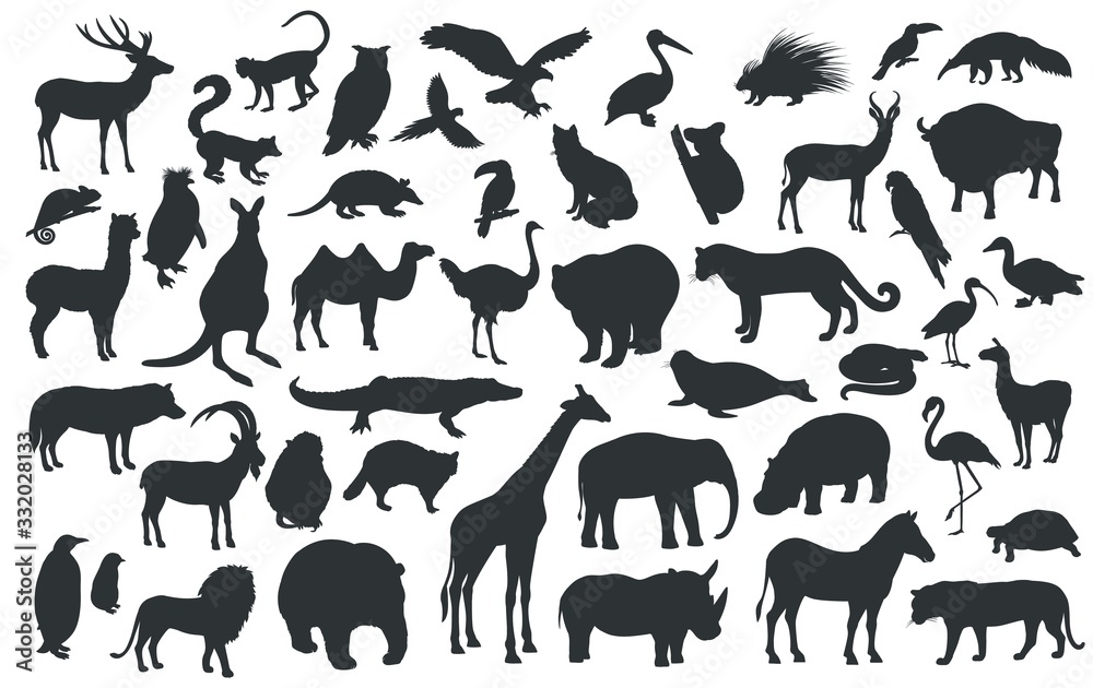 Silhouettes of traditional animals