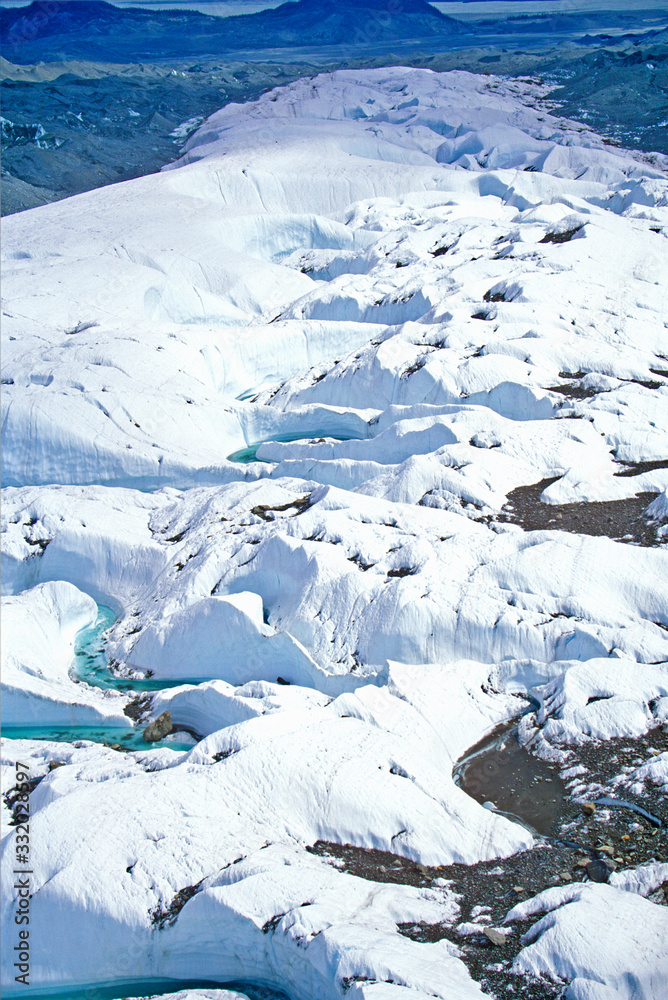 Aerial view of an Alaskan glacier, Alaska Aerial view of an Alaskan glacier, Alaska