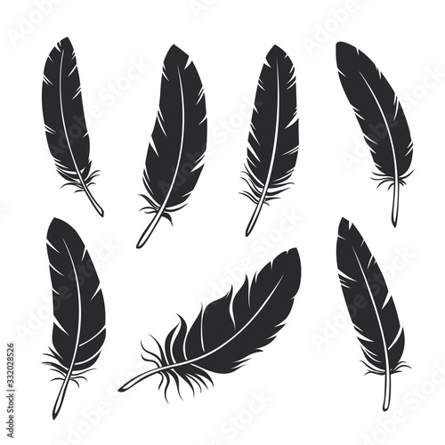 Sketch feathers set