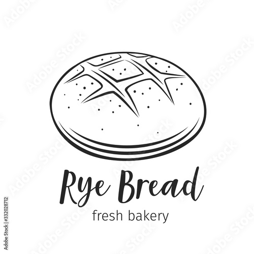 Rye round bread outline