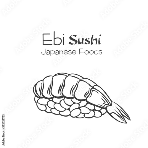 Ebi sushi outline.