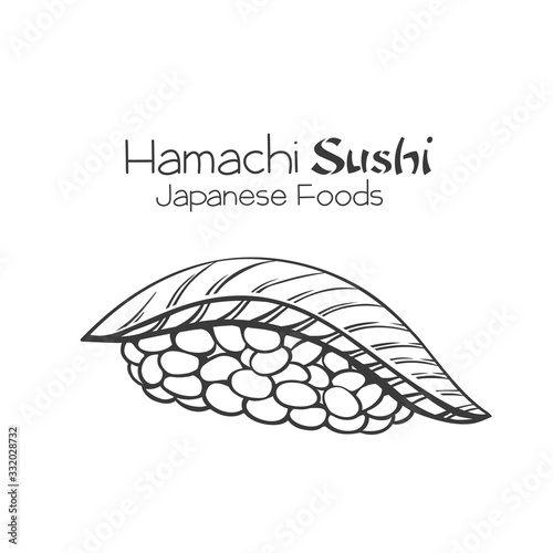 Hamachi sushi outline