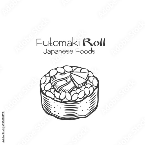 Futomaki sushi roll outline