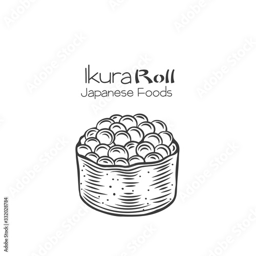 Ikura sushi roll outline